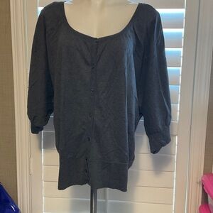 Elle Charcoal Button-Down Shirt